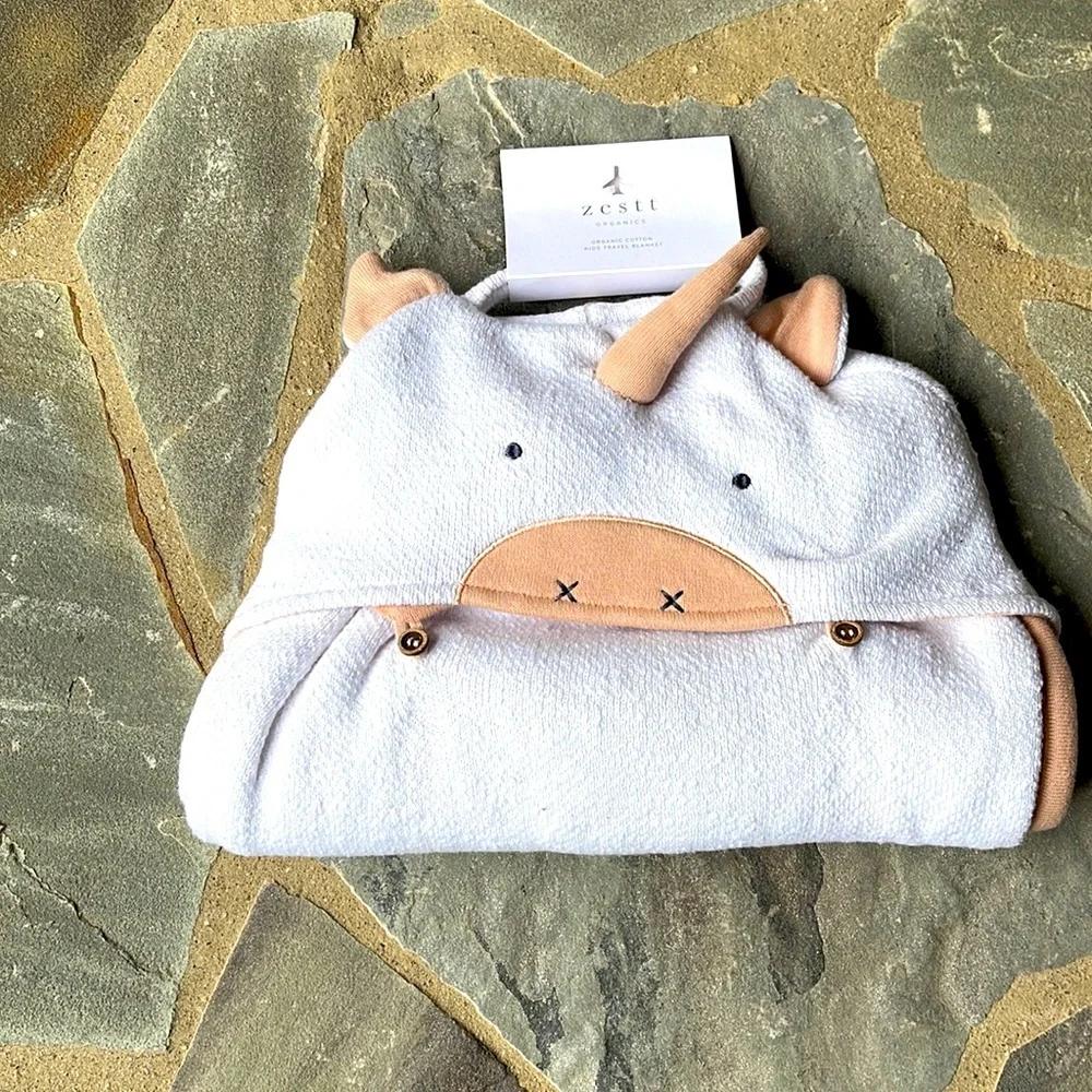 Zestt -Organic Cotton Unicorn Kids Travel Blanket